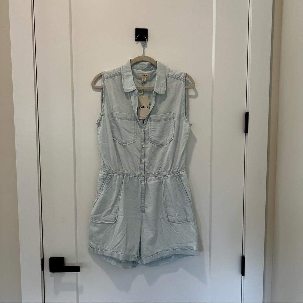 Pact Organic Cotton Chambray Romper